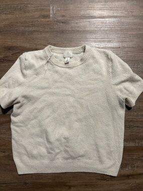 H&M Soft Cream Crewneck Knit Top